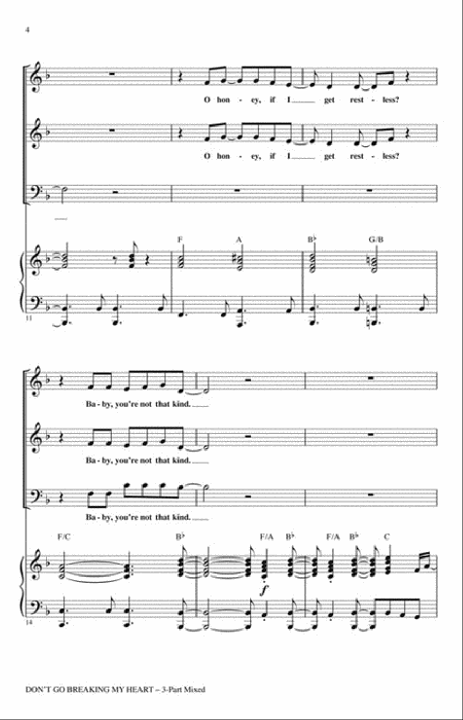 Don't Go Breaking My Heart 3-Part scores gallery preview page 3