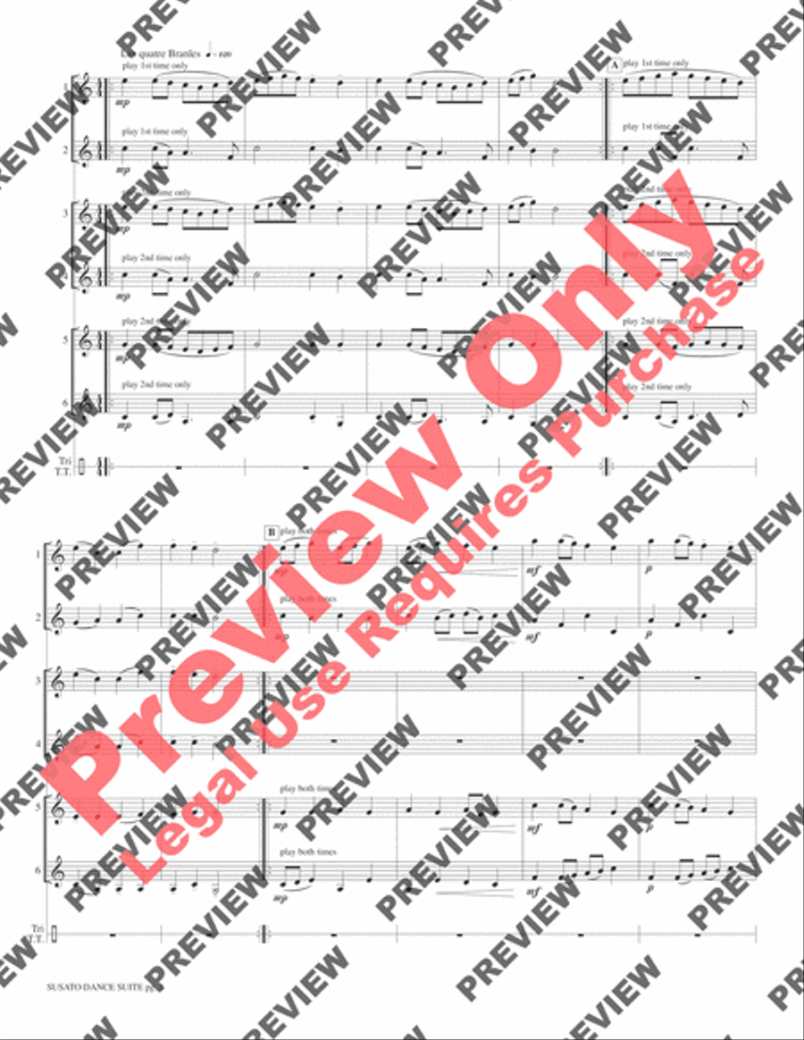 Susato Dance Suite (from Danserye) (1551) Small Ensemble scores gallery preview page 5