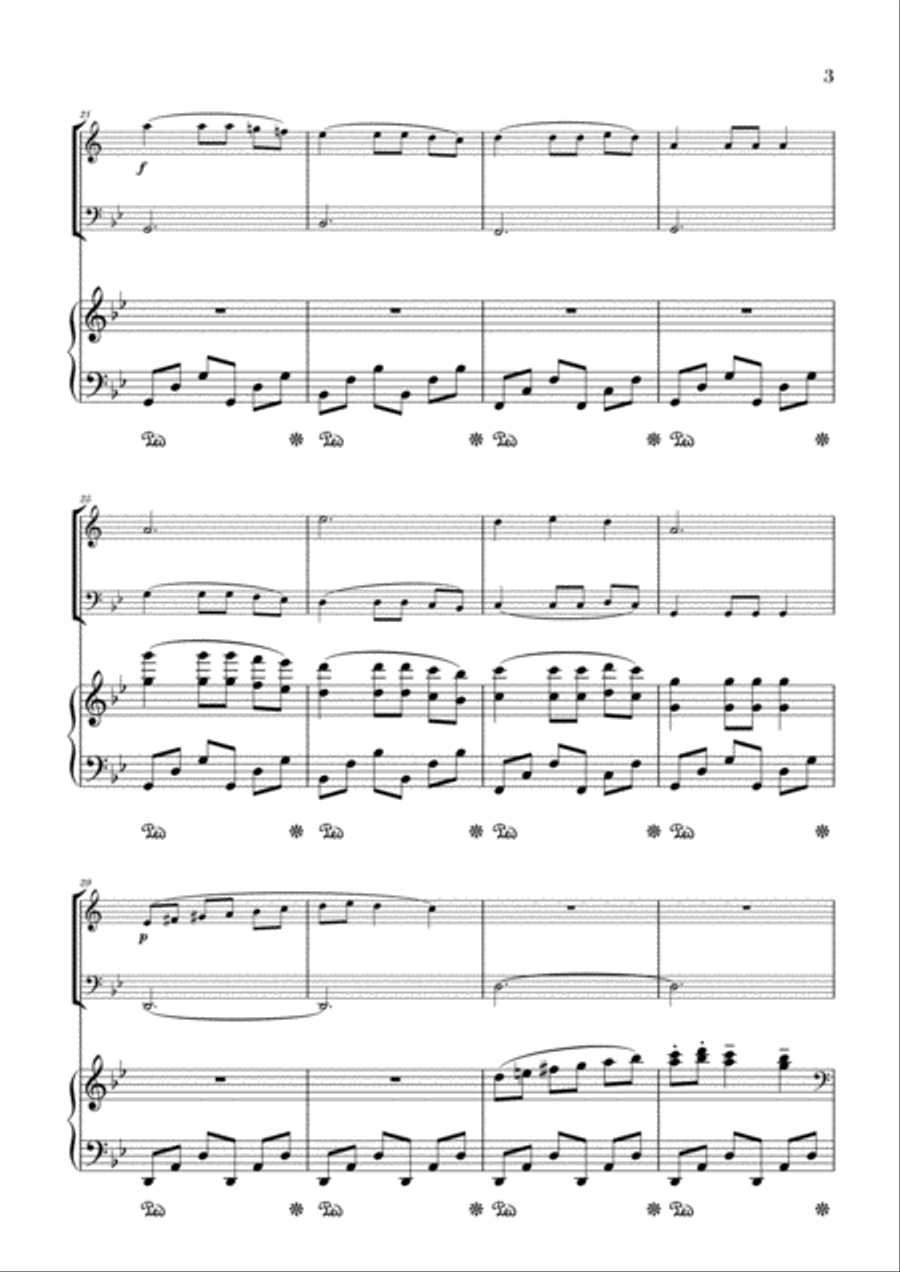 Carol of the Bells (for Trumpet, Trombone and Piano) Piano, Vocal, Guitar scores gallery preview page 3
