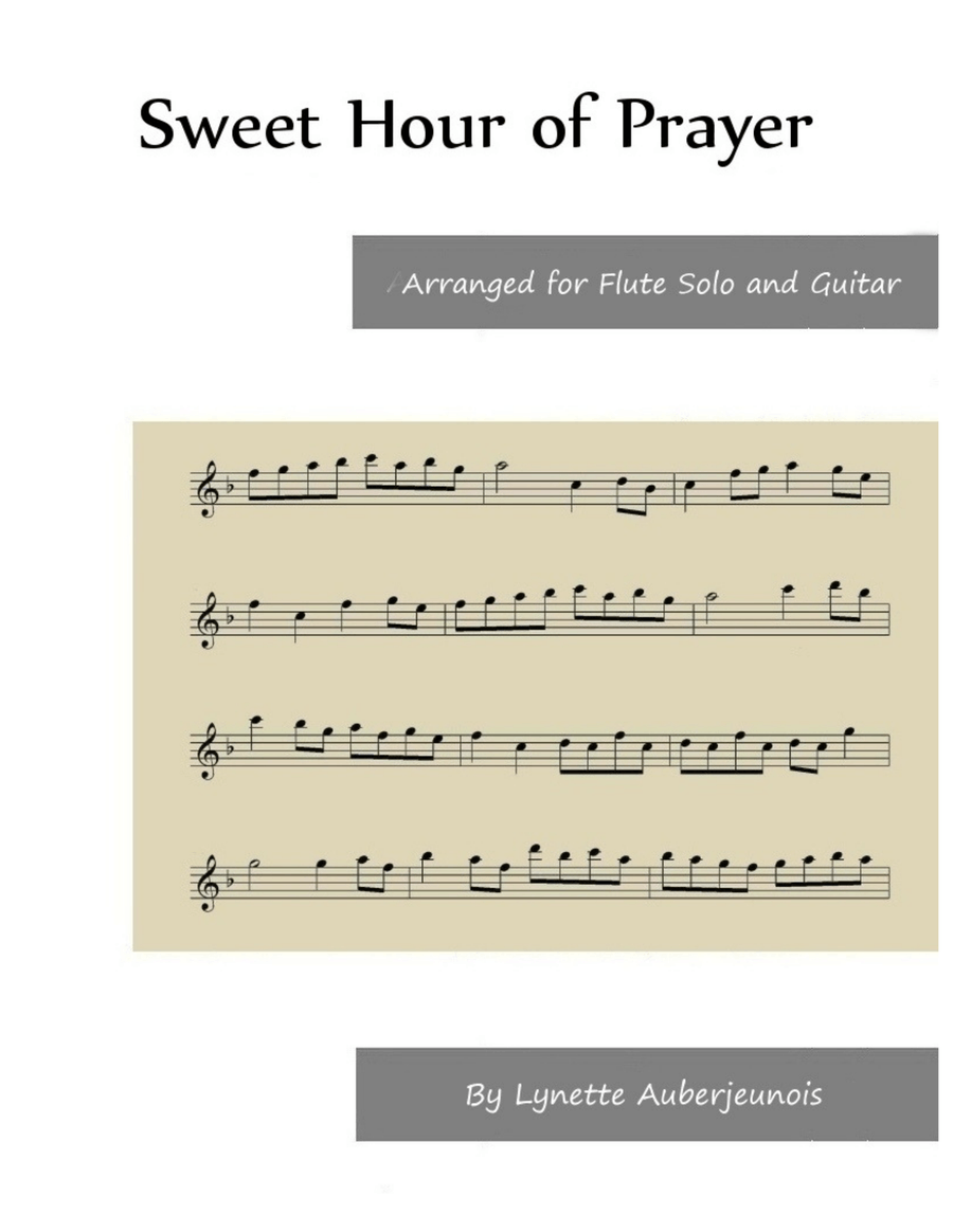 Sweet Hour of Prayer - Flute Solo with Guitar Chords Chamber Music scores gallery preview page 1