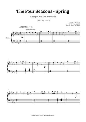 Vivaldi, Spring (The Four Seasons) | Db Major — Easy Piano