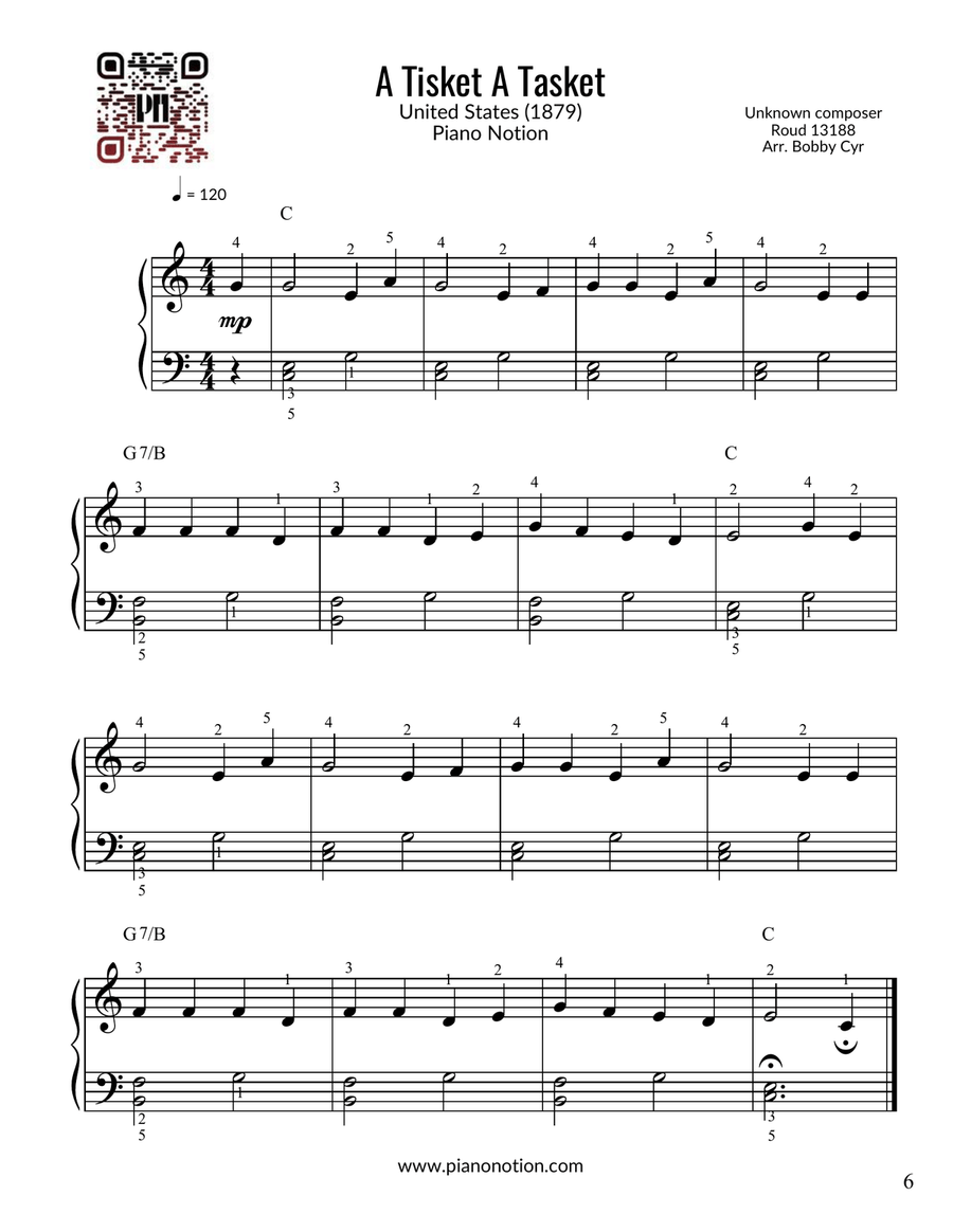 122 Nursery Rhymes from Around the World for Beginner Pianists (Easy Piano Solo) Easy Piano scores gallery preview page 6