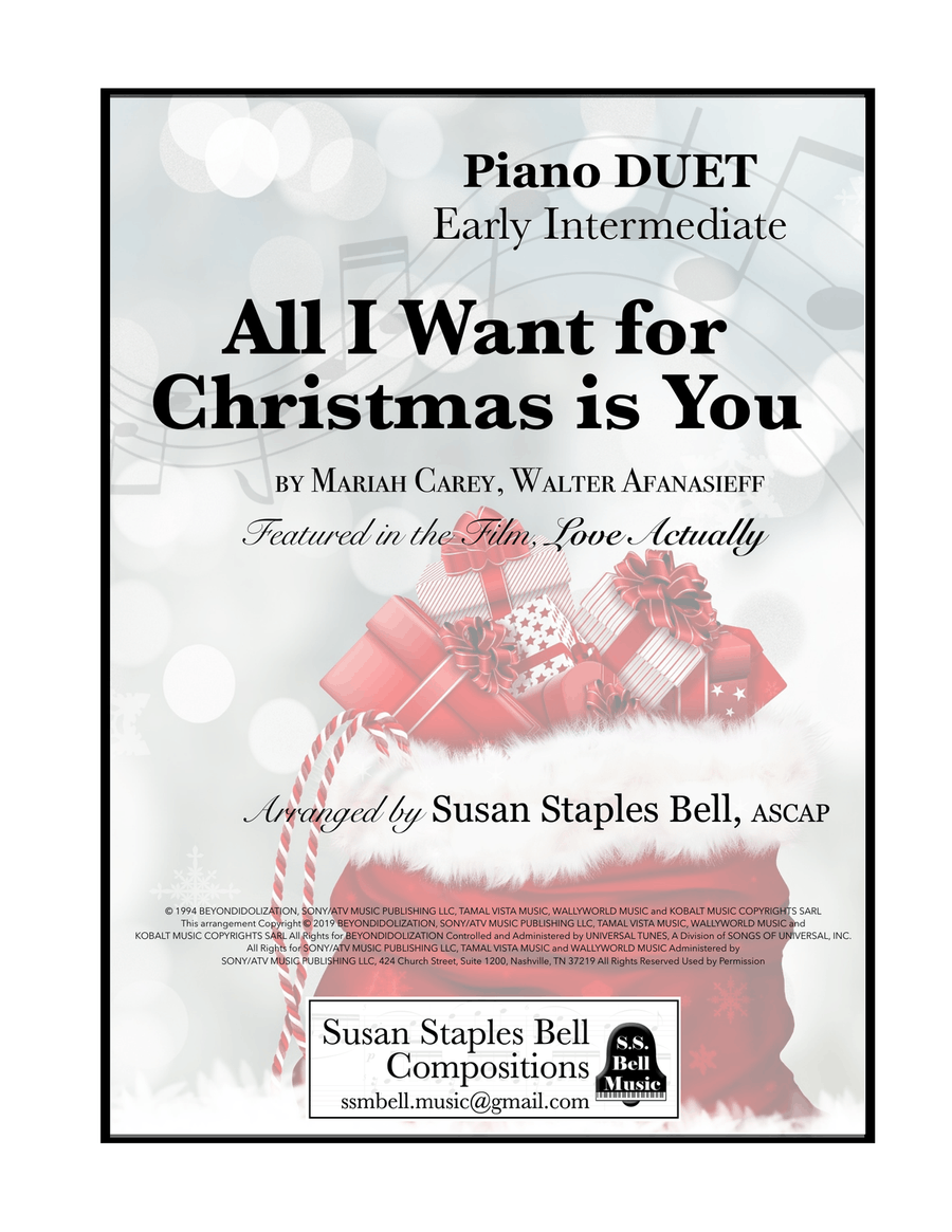 All I Want For Christmas Is You 1 Piano, 4-Hands scores gallery preview page 1