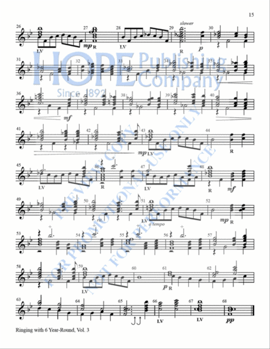 Ring With 6 Year-Round, Vol. 3 Handbell Choir scores gallery preview page 16