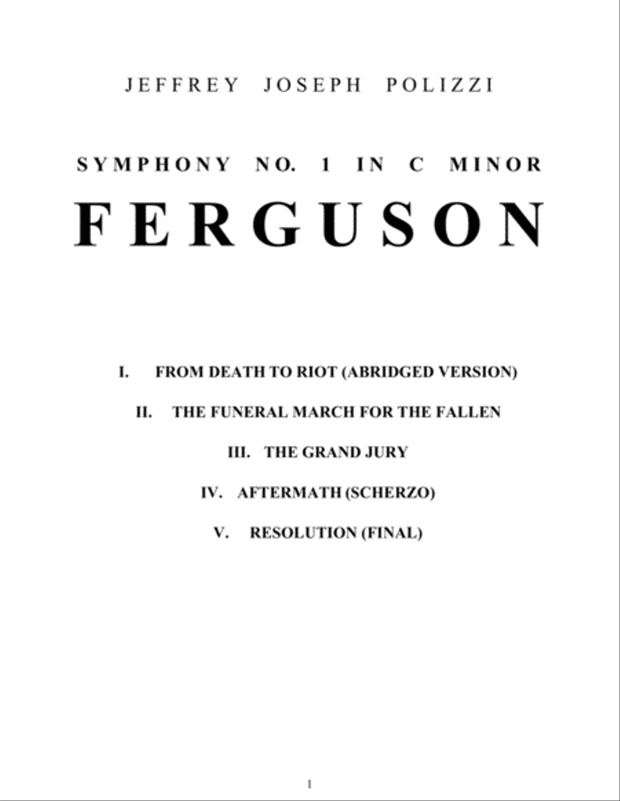 Symphony No. 1 in C Minor, Ferguson Full Orchestra scores gallery preview page 1
