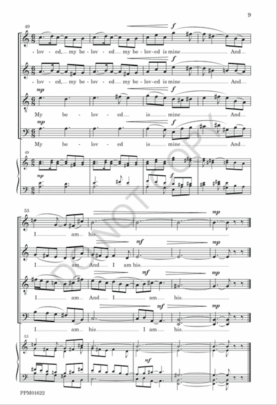 My Beloved Is Mine 4-Part scores gallery preview page 12