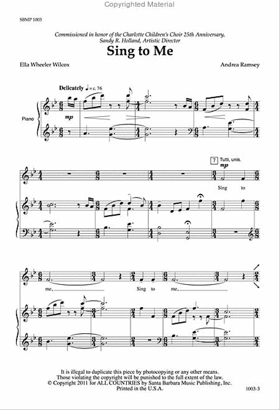 Sing to Me - SA Octavo SA scores gallery preview page 2