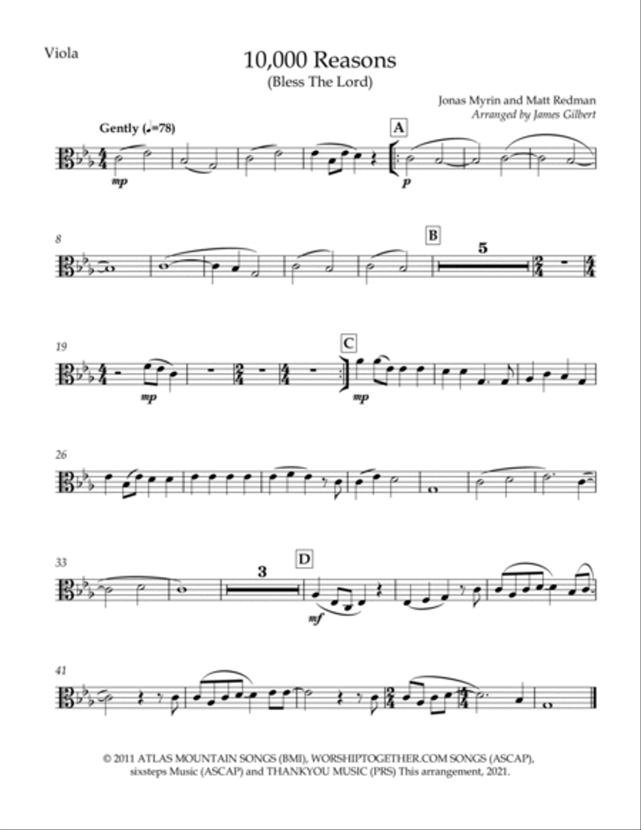 10,000 Reasons (bless The Lord) Full Orchestra scores gallery preview page 2