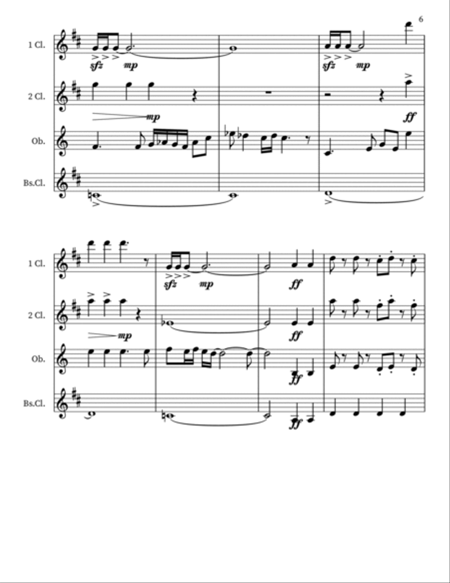 Livin' Thing Livin' Thing Woodwind Quartet scores gallery preview page 6