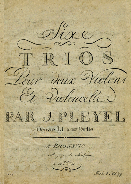 Six trios pour deux violons et violoncelle, oeuvre LI, 2eme partie.