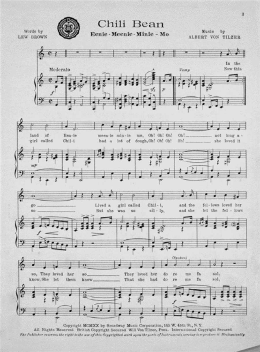 Chili Bean. Eenie-Meenie-Minie-Mo Voice scores gallery preview page 2