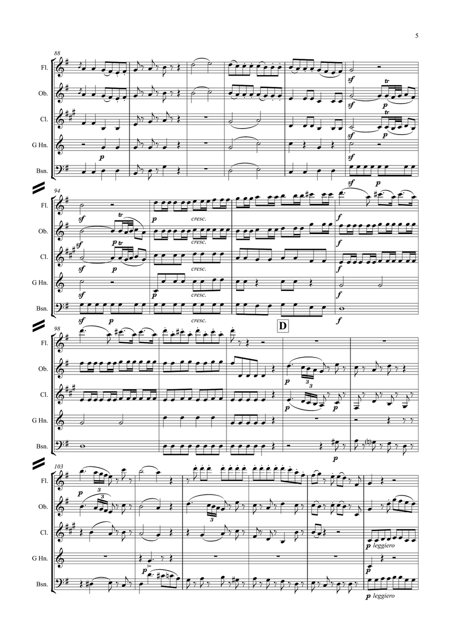 Mozart: Serenade No.13 in G "Eine Kleine Nachtmusik" K.525 Mvt.I Allegro - wind quintet image number null