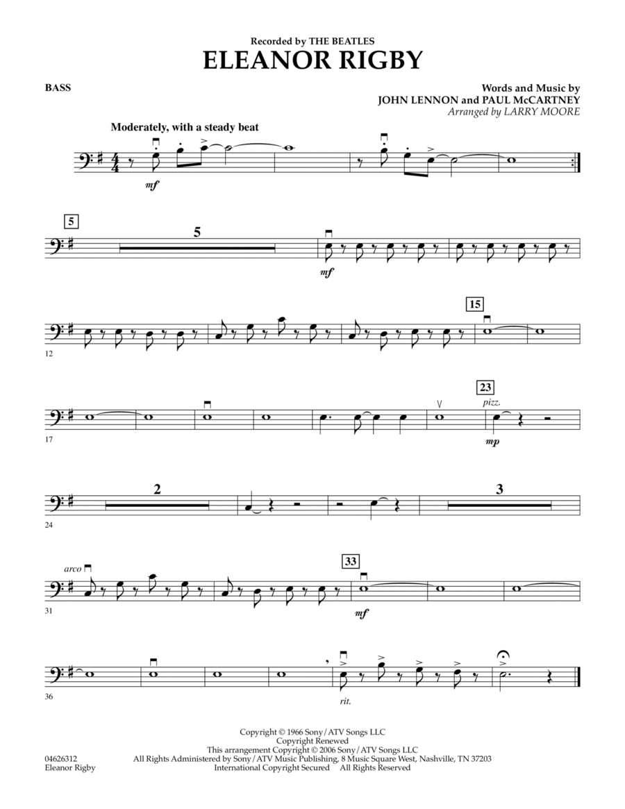 Eleanor Rigby - Bass Orchestra scores gallery preview page 1