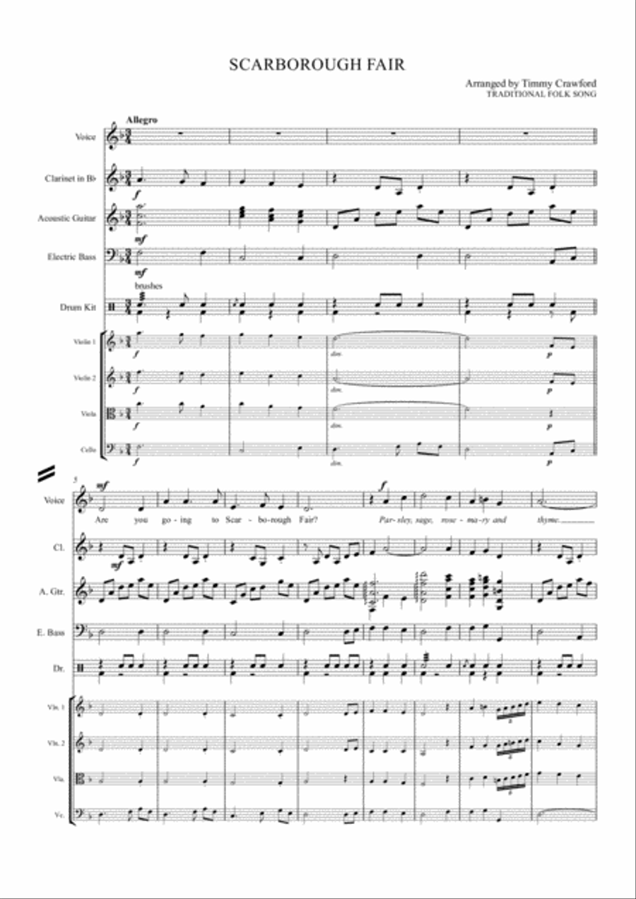 SCARBOROUGH FAIR SCARBOROUGH FAIR Large Ensemble scores gallery preview page 1
