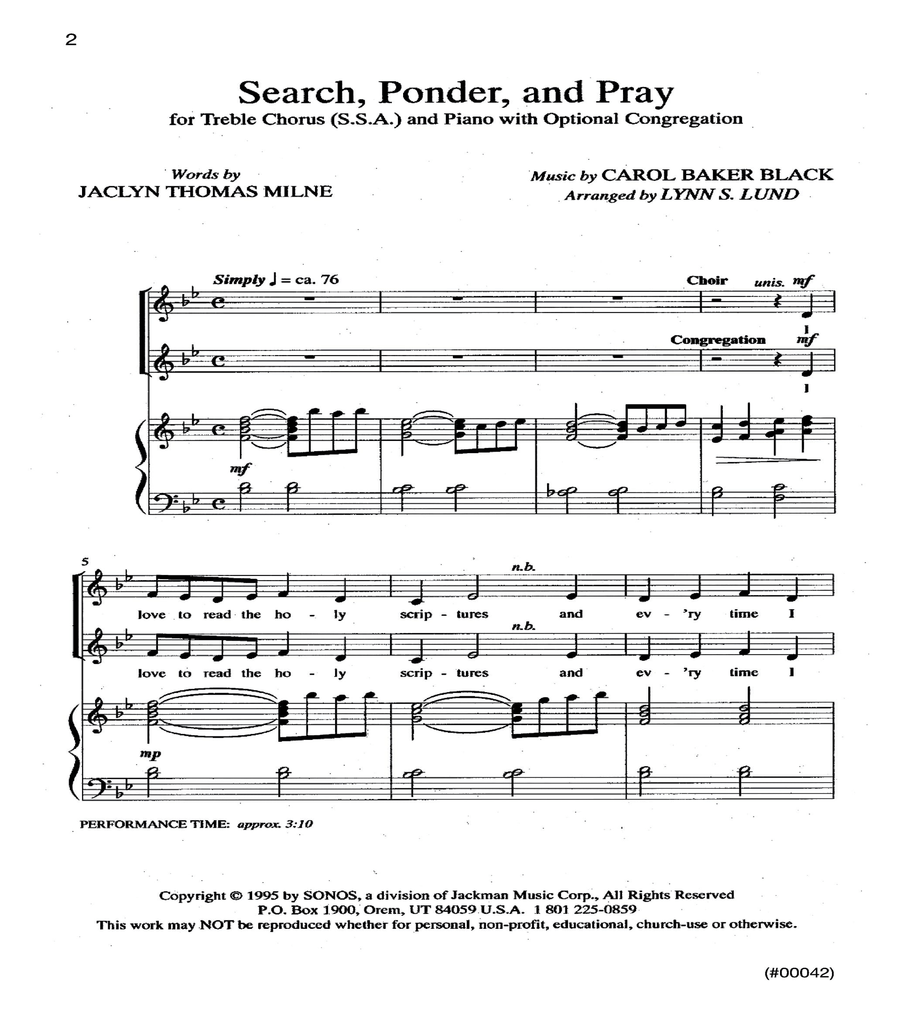 Search Ponder and Pray - SSA SSA scores gallery preview page 2