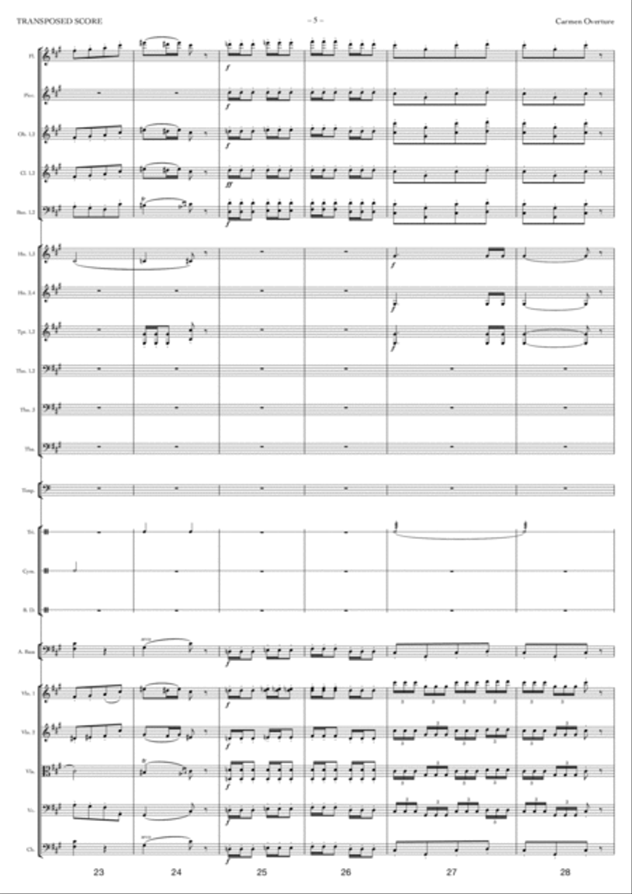 Carmen Overture Full Orchestra scores gallery preview page 5