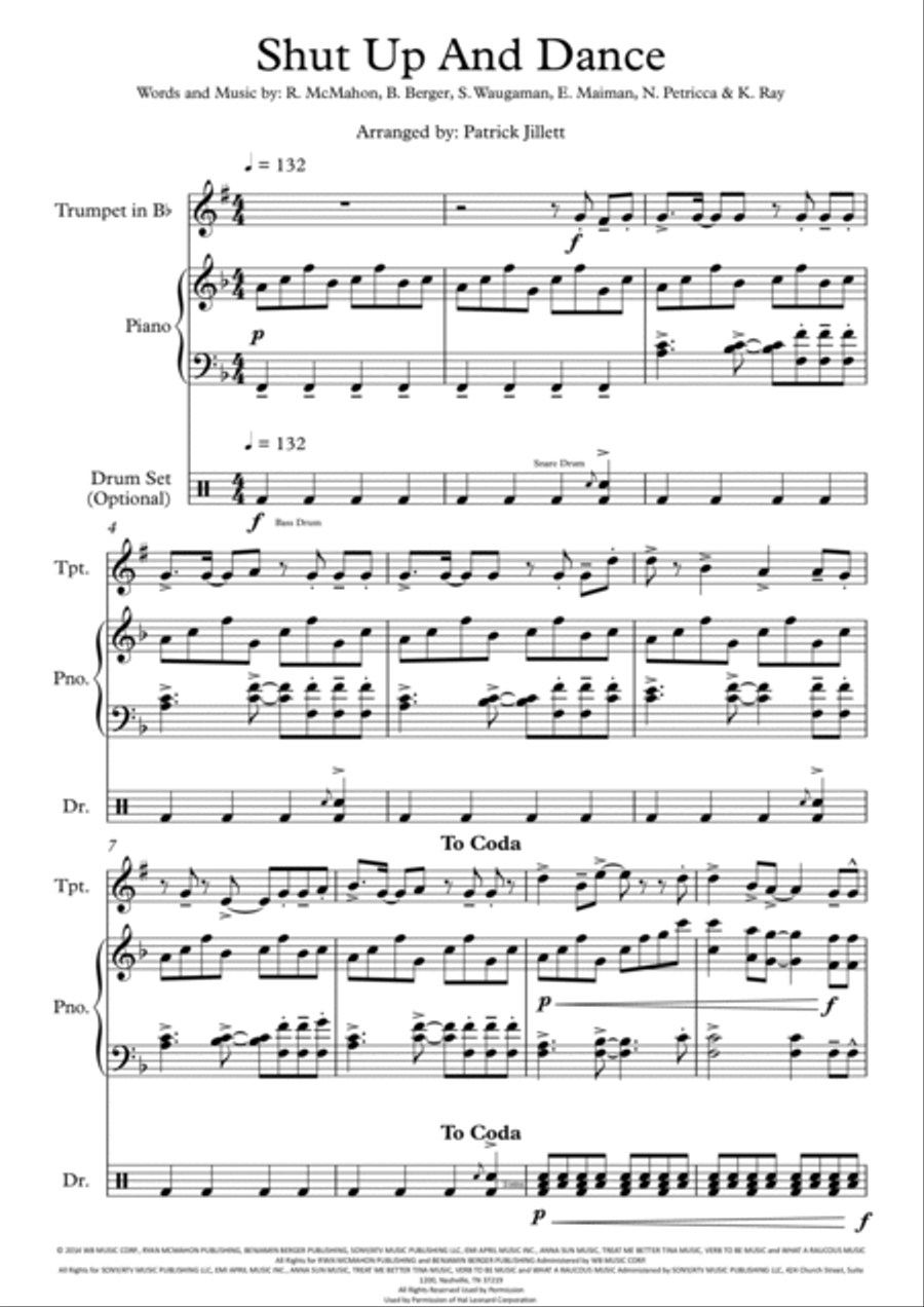 Shut Up And Dance Small Ensemble scores gallery preview page 3