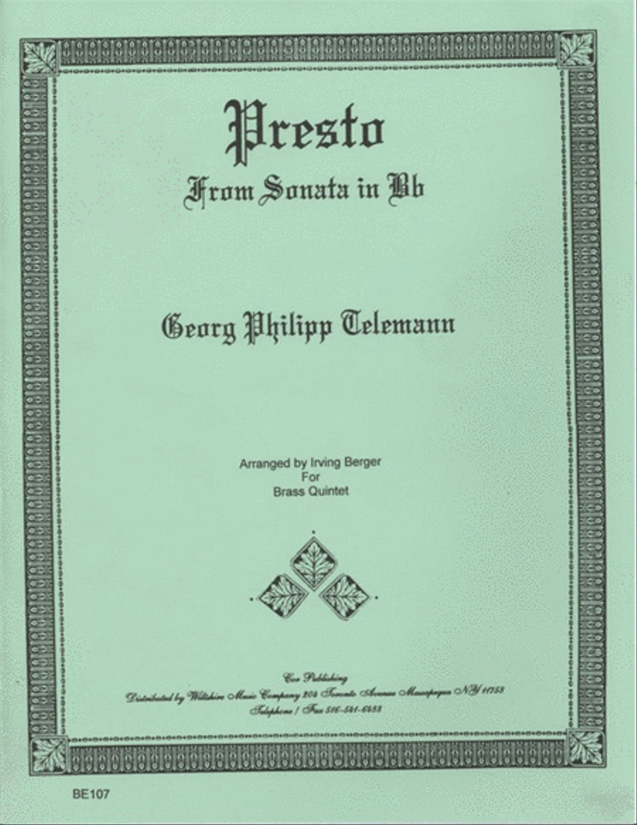 Presto from "Sonata in Bb" (Berger)