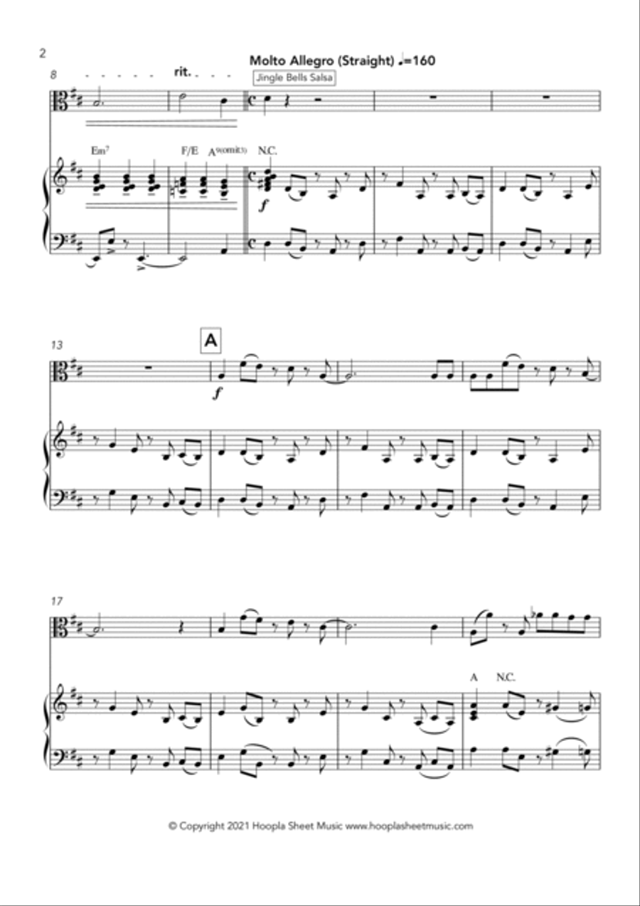 Jazzy Christmas Medley Viola Solo scores gallery preview page 2