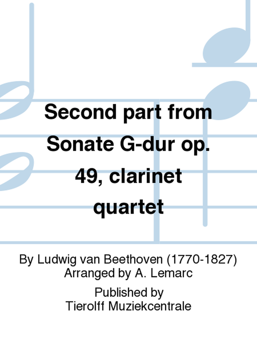 Second Movement From Sonata G Maj. Op. 49 No. 2, Clarinet Quartet