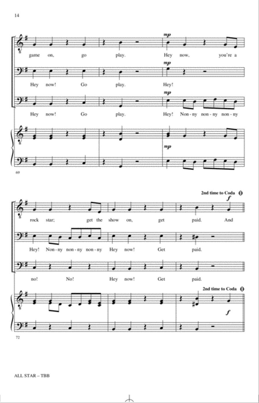 All Star (As an English Madrigal) (arr. Nathan Howe) 3-Part scores gallery preview page 13