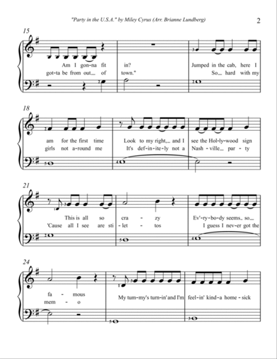 Party In The U.s.a. Voice scores gallery preview page 3
