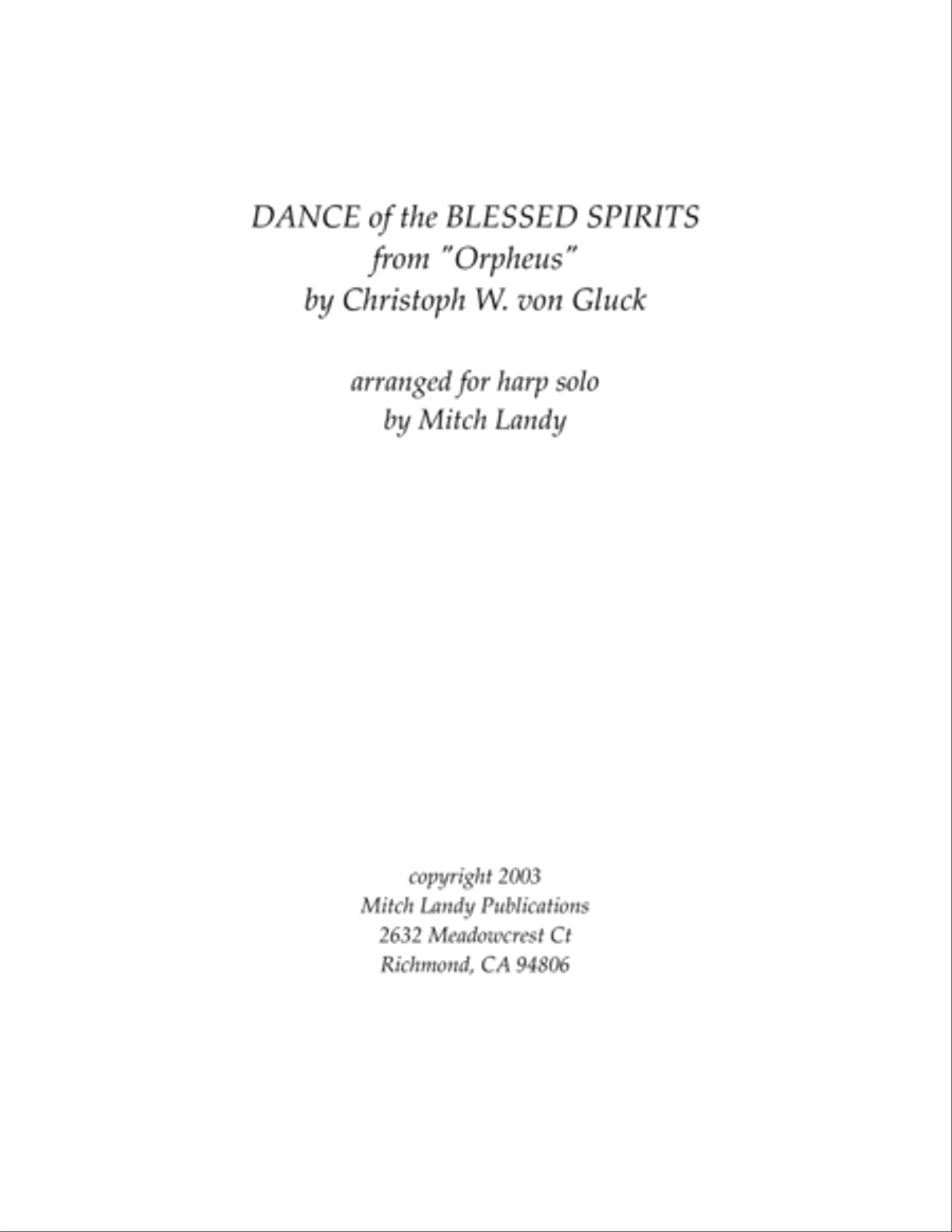 Dance of the Blessed Spirits