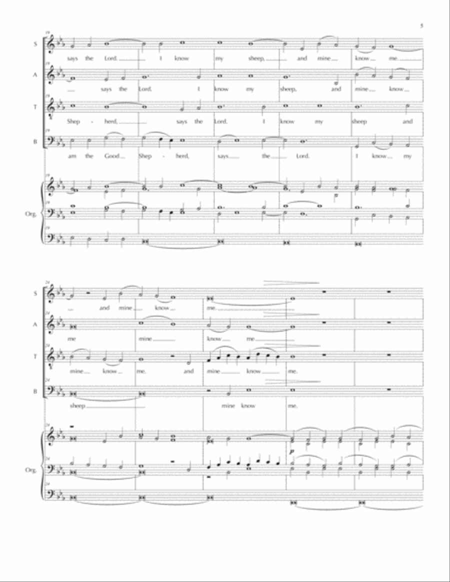 I Am the Good Shepherd (version for solo voice, SATB, organ) 4-Part scores gallery preview page 5