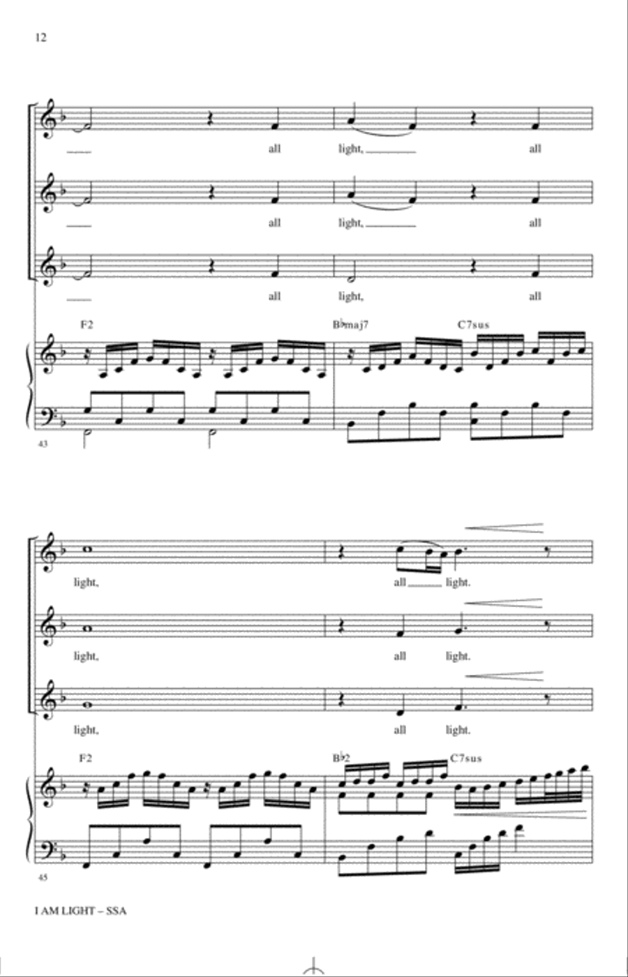 I Am Light (arr. Mark Hayes and Kimberly Lilley) SSA scores gallery preview page 11