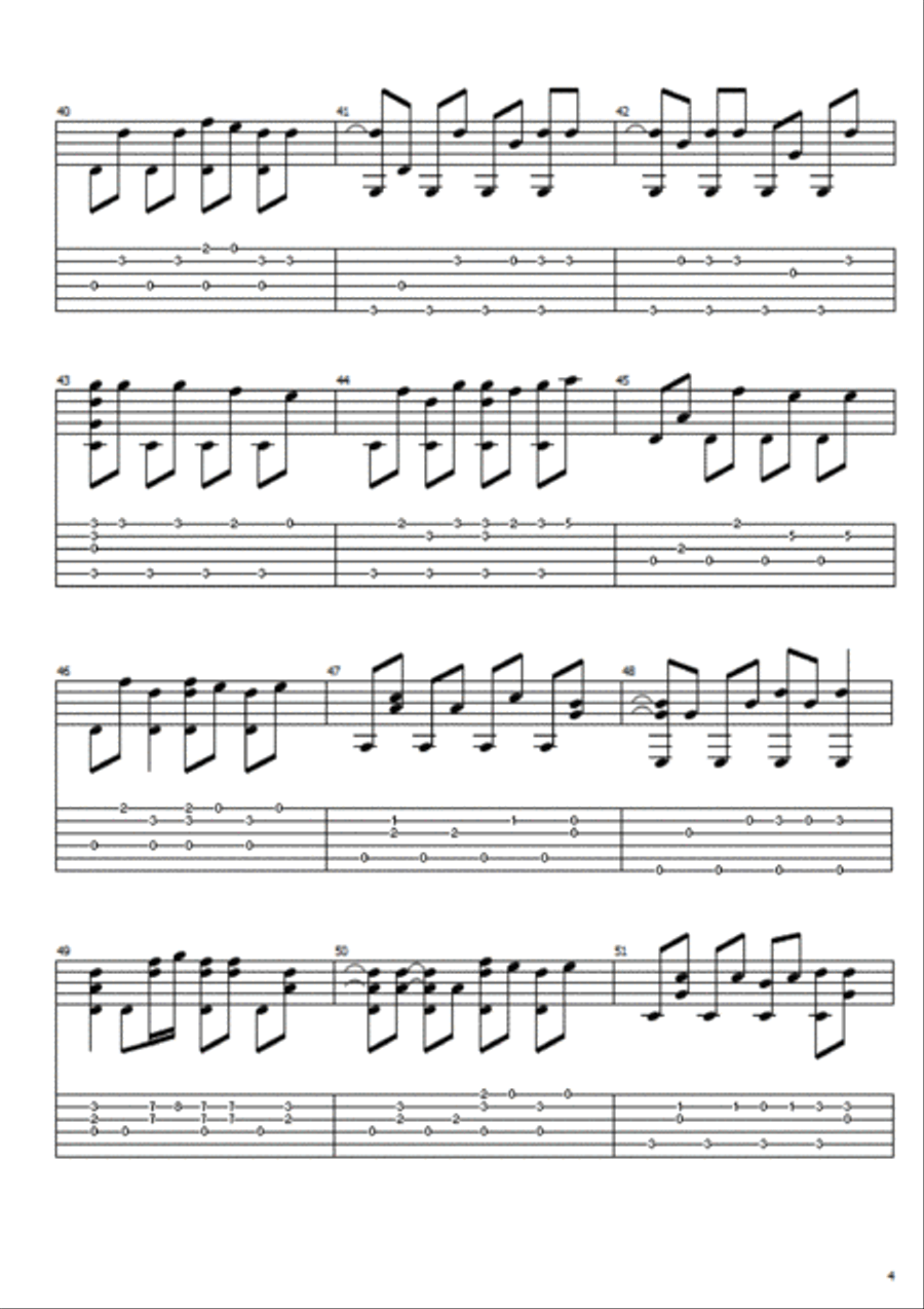 Heroes Guitar Tablature scores gallery preview page 4