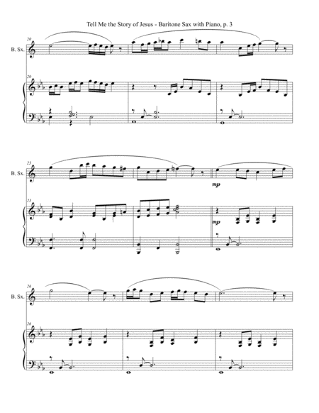 TELL ME THE STORY OF JESUS (for Baritone Sax and Piano with Score/Part) image number null