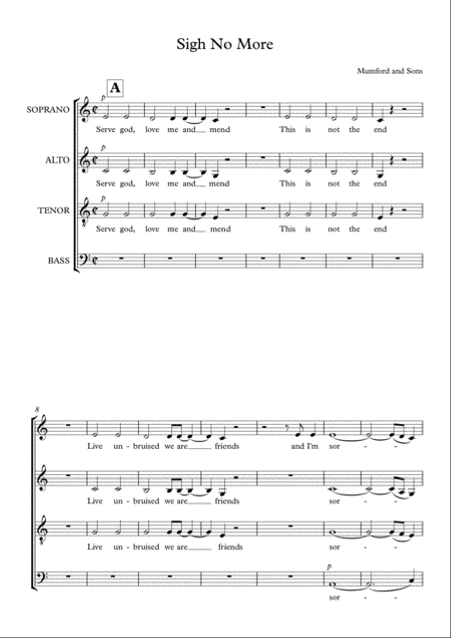 Sigh No More 4-Part scores gallery preview page 1