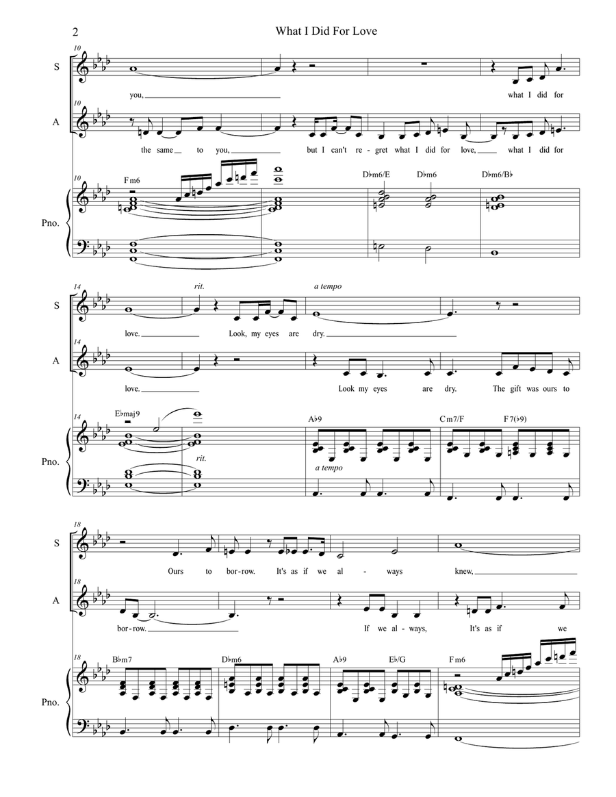 What I Did For Love Vocal Duet scores gallery preview page 2