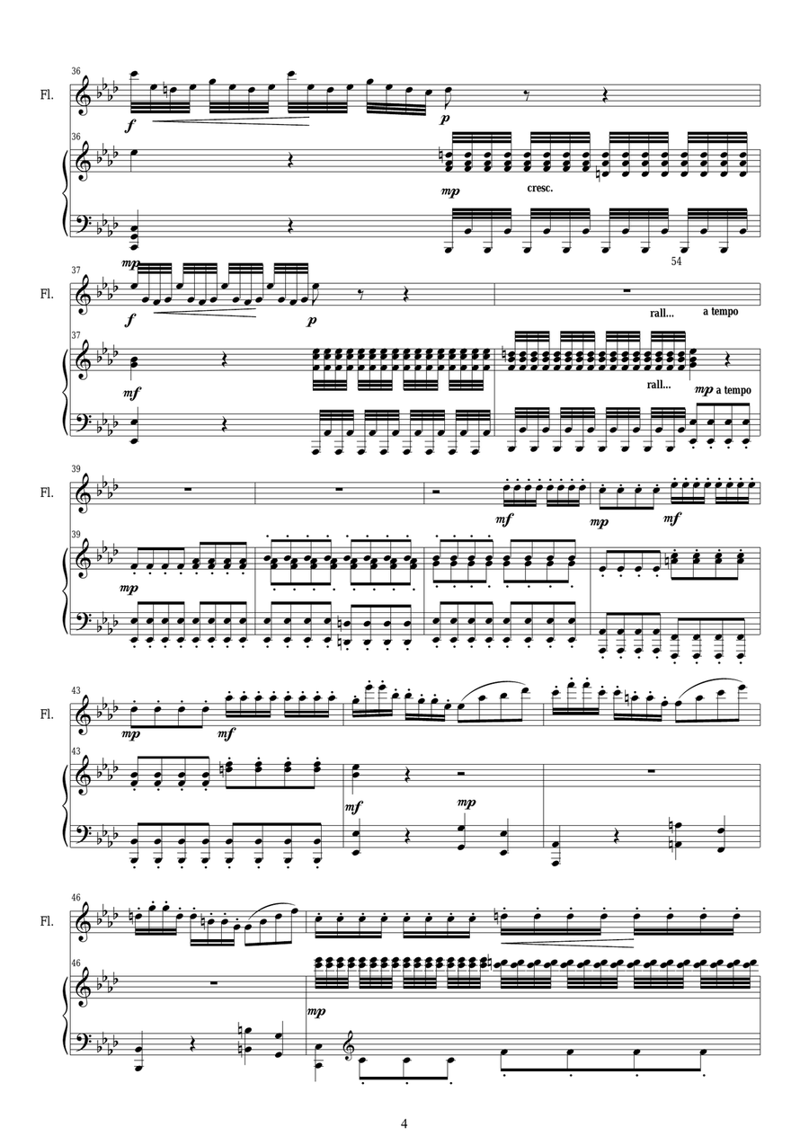 Vivaldi - Concerto in F minor 'Winter' RV 297 Op.8 No.4 Flute and Piano Flute Solo scores gallery preview page 4
