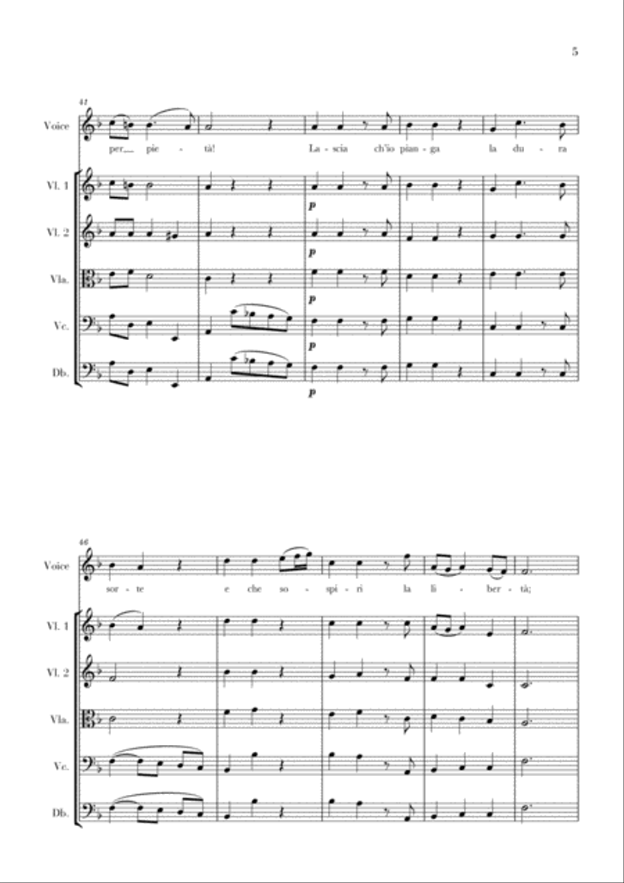Haendel - Lascia ch’io pianga (for Soprano and String Quintet) String Quartet scores gallery preview page 5