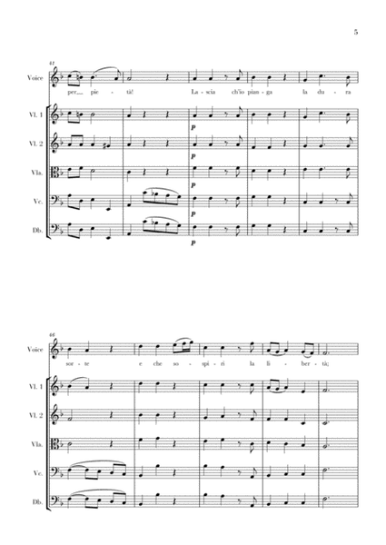 Haendel - Lascia ch’io pianga (for Soprano and String Quintet) image number null