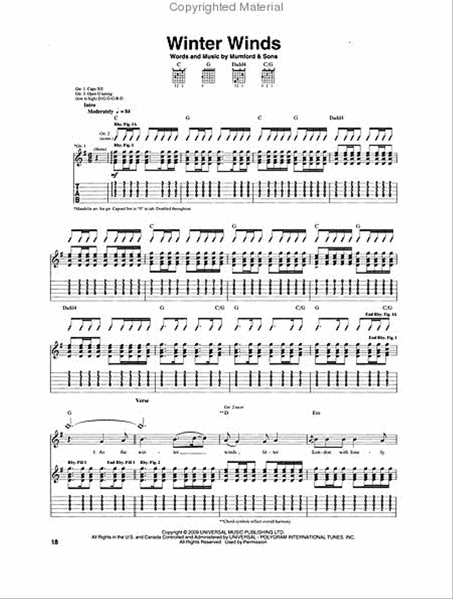 Mumford & Sons - Sigh No More Electric Guitar scores gallery preview page 4