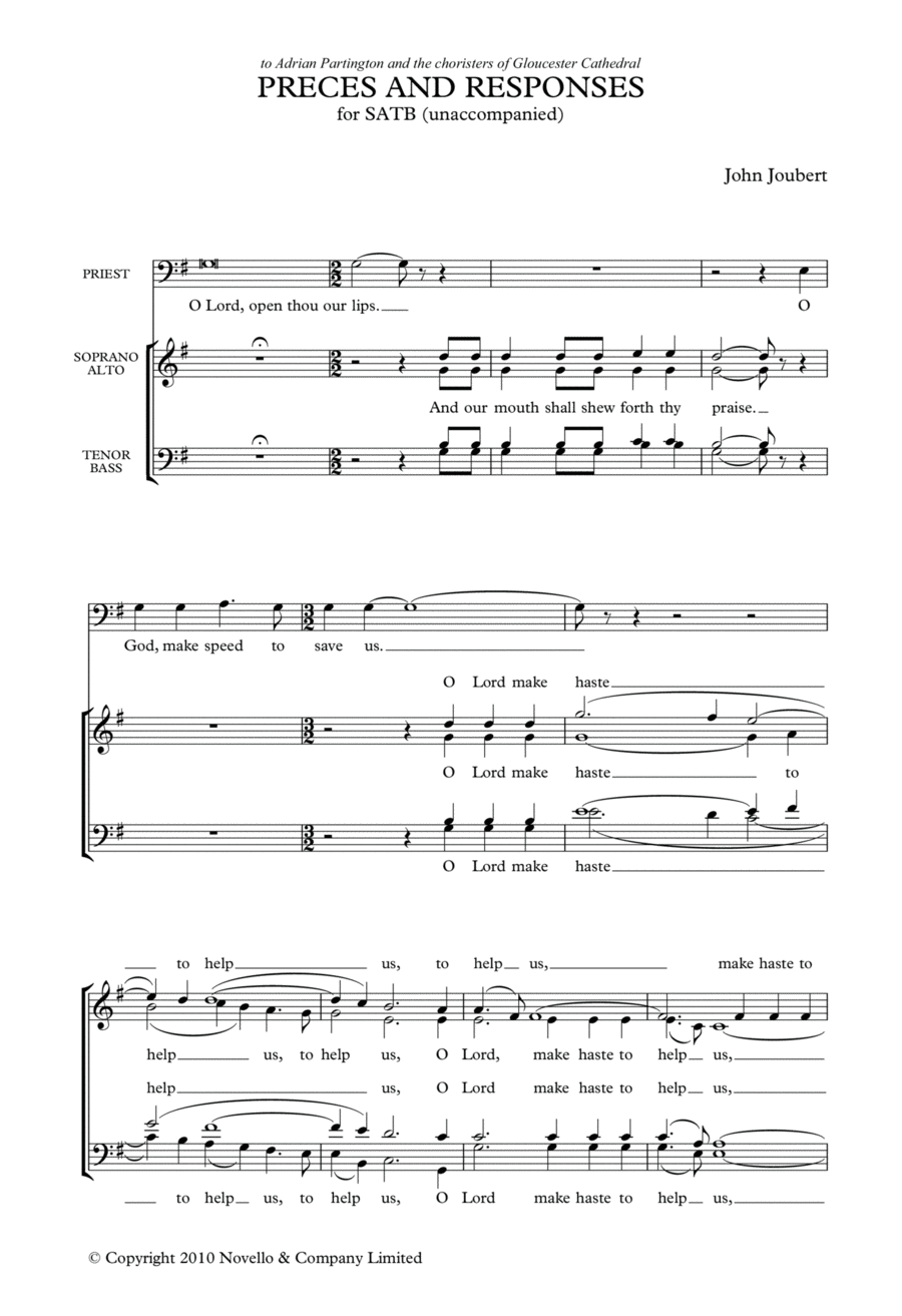 Preces and Responses Choir scores gallery preview page 1