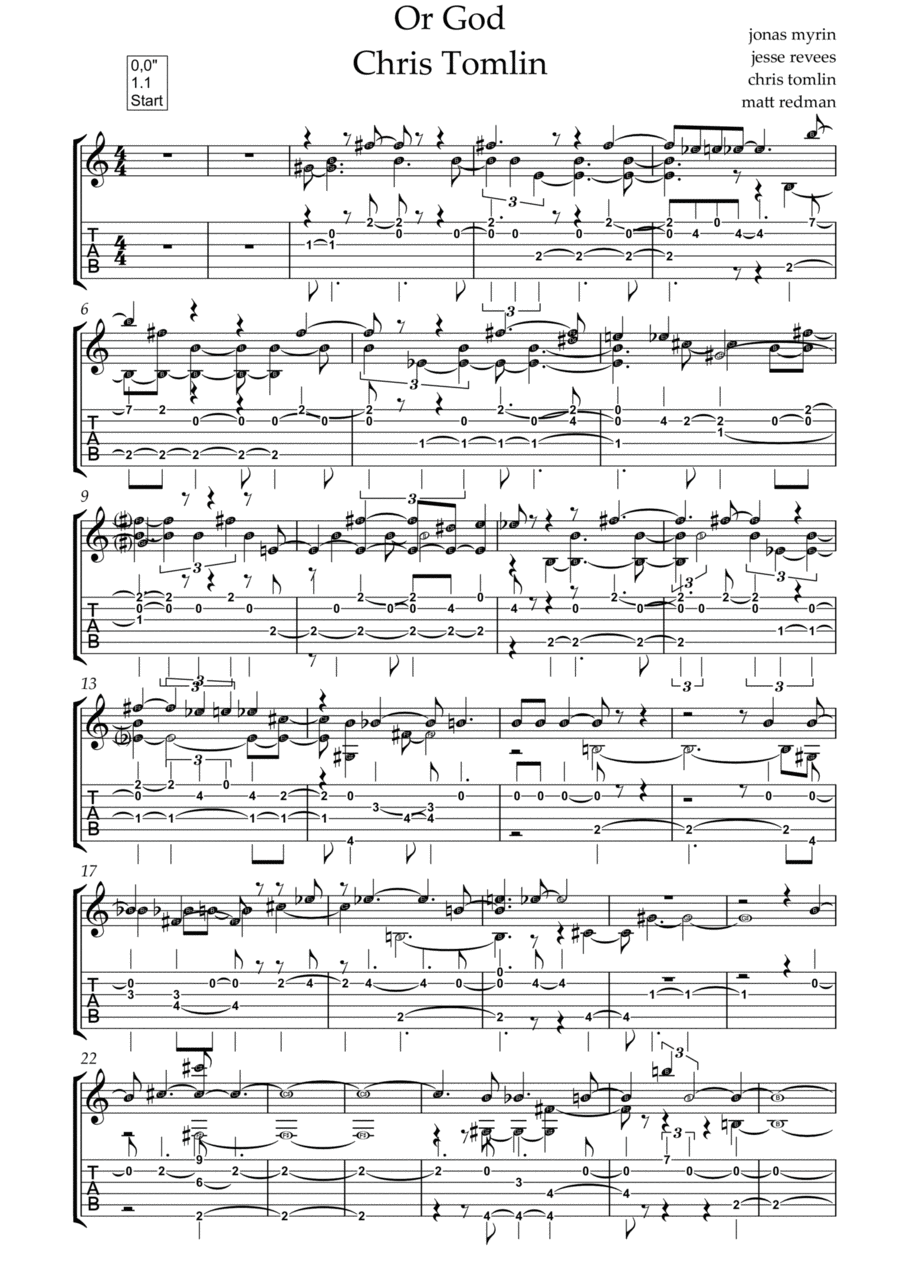 Our God Our God Guitar Solo scores gallery preview page 1