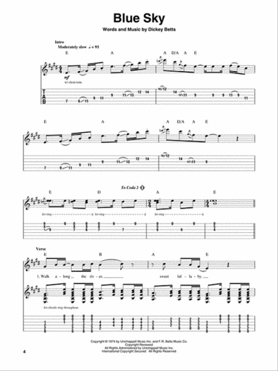 Duane Allman Duane Allman Guitar Tablature scores gallery preview page 4