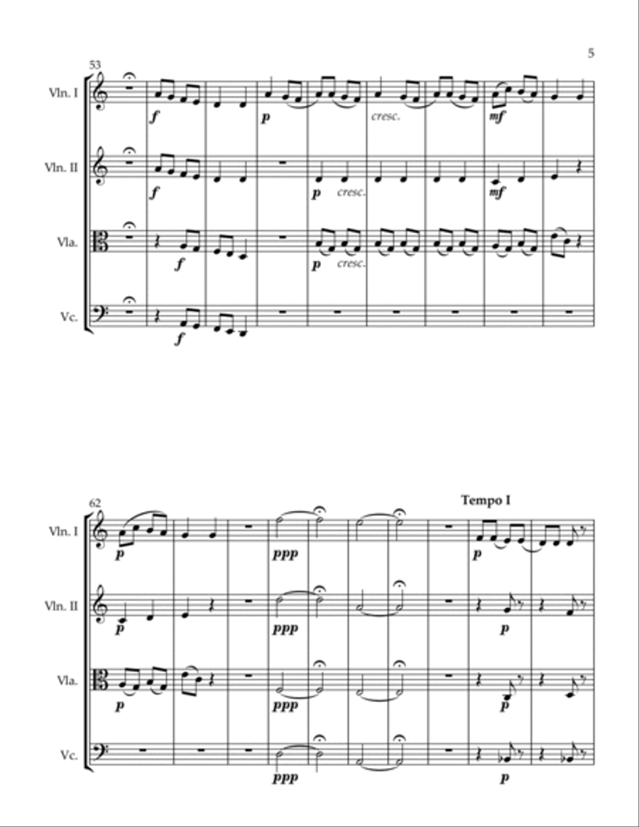 3 Quartets Flower Song My Gift To You To Cook a Goose String Quartet scores gallery preview page 5
