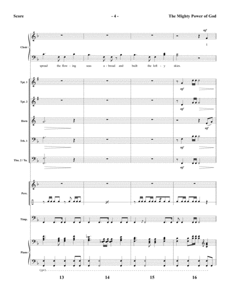 The Mighty Power of God - Brass and Percussion Score and Parts