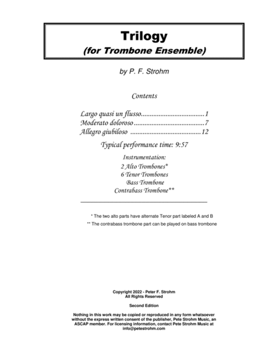 Trilogy (for Trombone Ensemble) image number null
