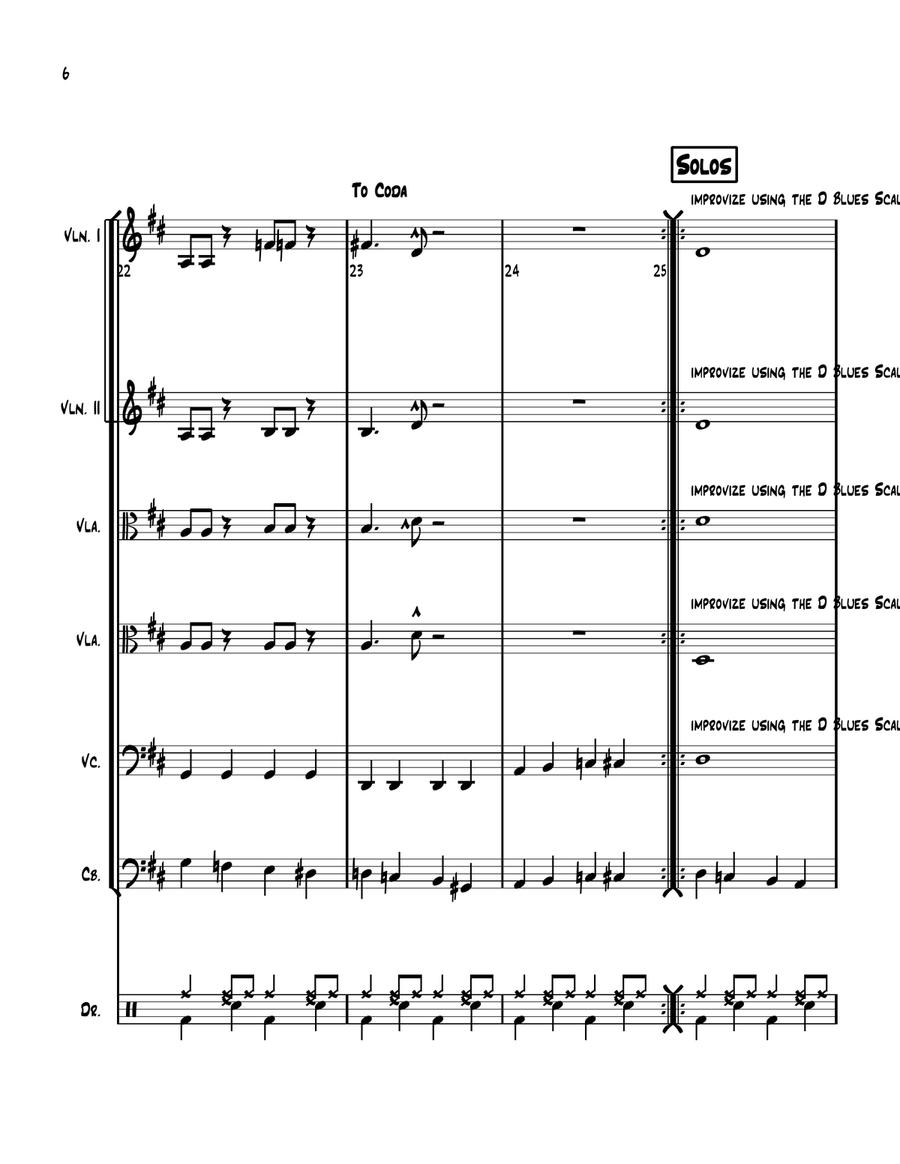 D Jam Blues String Orchestra scores gallery preview page 6