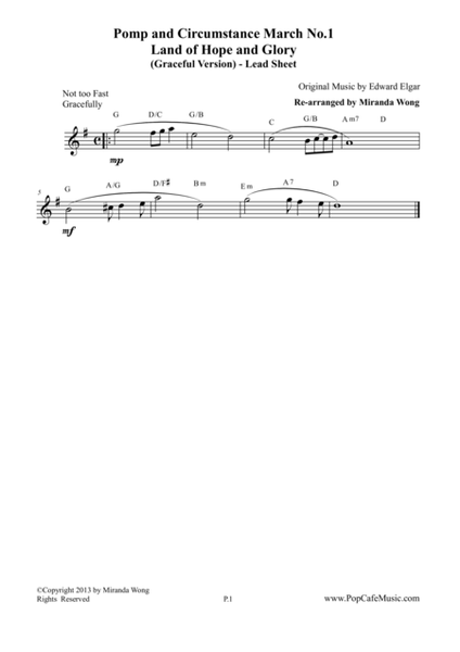 Pomp and Circumstance March No.1 (Land of Hope and Glory) - Lead Sheet image number null