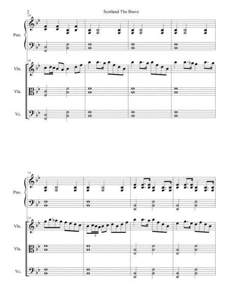 "Scotland the Brave" for piano quartet (score and parts)