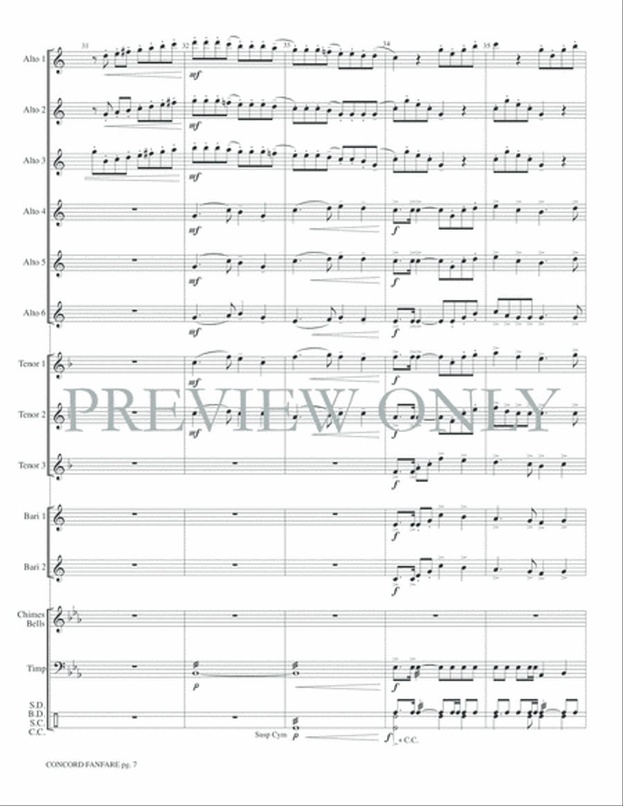 Concord Fanfare Concord Fanfare Small Ensemble scores gallery preview page 9