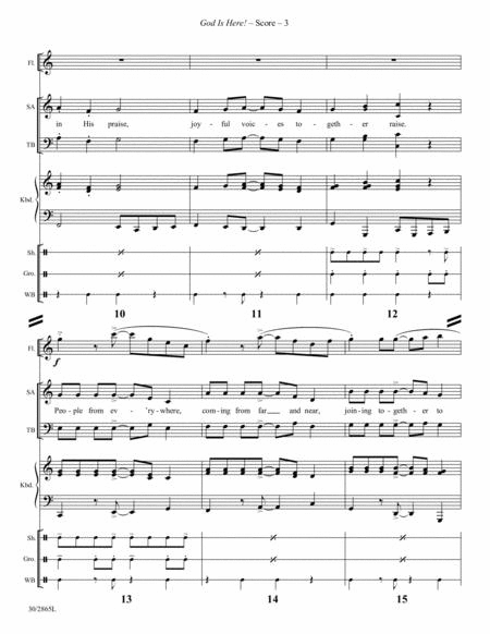 God Is Here! - Flute and Percussion Score and Parts