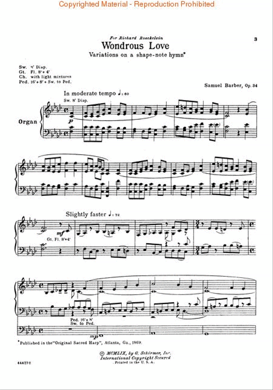 Wondrous Love (Variations on a Shape Note Hymn) Organ scores gallery preview page 2