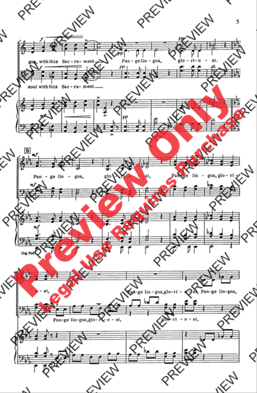 Pange Lingua Variations 4-Part scores gallery preview page 5